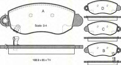 Комплект гальмівних колодок, дискове гальмо TRISCAN 8110 16007