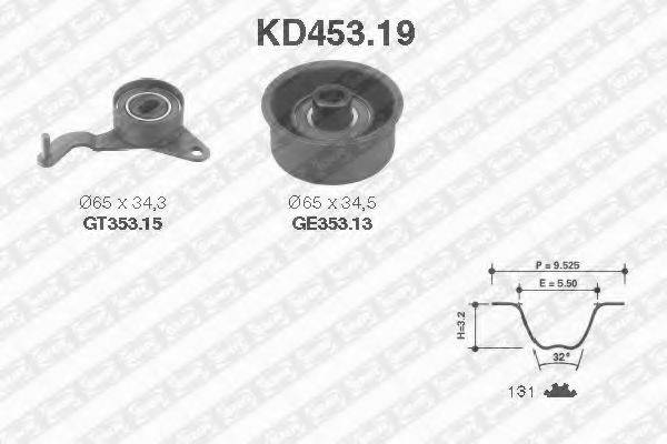 Комплект ременя ГРМ SNR KD453.19