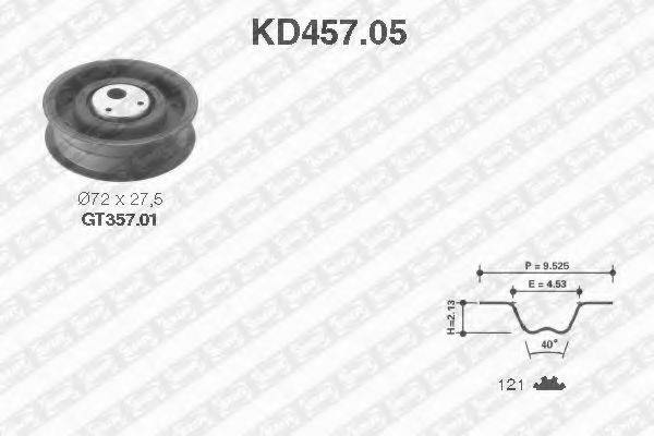 Комплект ременя ГРМ SNR KD457.05