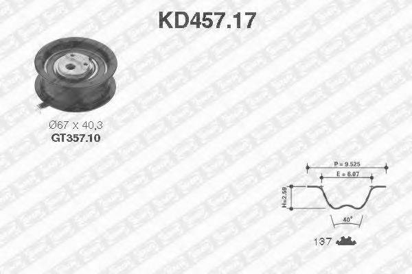 Комплект ременя ГРМ SNR KD457.17