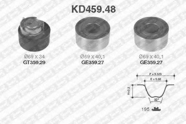 Комплект ременя ГРМ SNR KD459.48