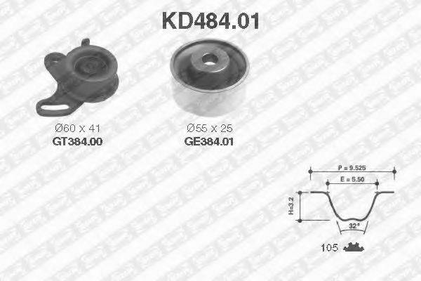 Комплект ременя ГРМ SNR KD484.01