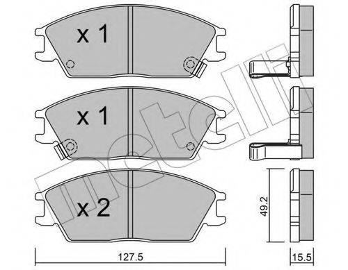 Комплект гальмівних колодок, дискове гальмо METELLI 22-0081-1