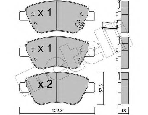 Комплект гальмівних колодок, дискове гальмо METELLI 22-0321-2