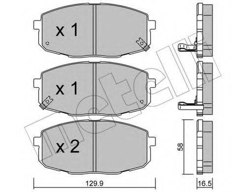 Комплект гальмівних колодок, дискове гальмо METELLI 22-0513-0