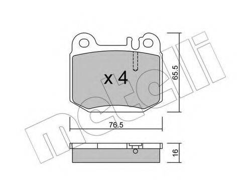 Комплект гальмівних колодок, дискове гальмо METELLI 22-0564-0