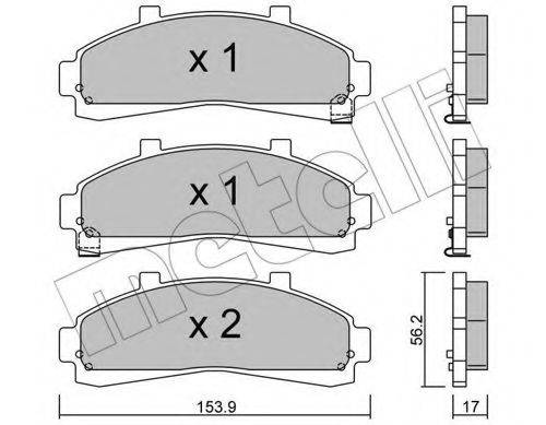 Комплект гальмівних колодок, дискове гальмо METELLI 22-0683-0