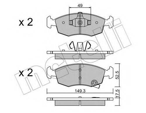 Комплект гальмівних колодок, дискове гальмо METELLI 22-0274-5