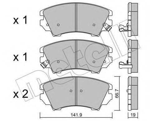 Комплект гальмівних колодок, дискове гальмо METELLI 22-0842-0