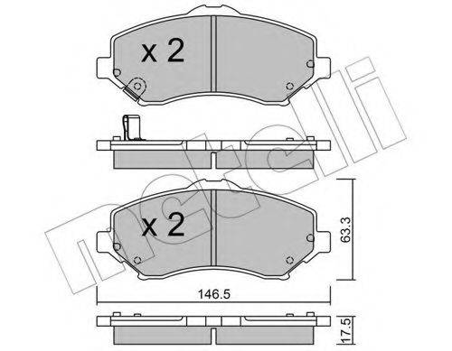 Комплект гальмівних колодок, дискове гальмо METELLI 22-0862-0