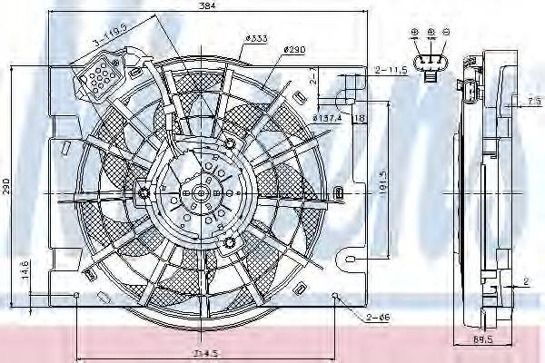 Вентилятор, конденсатор кондиціонера NISSENS 85186