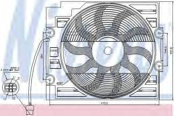 Вентилятор, конденсатор кондиціонера NISSENS 85421