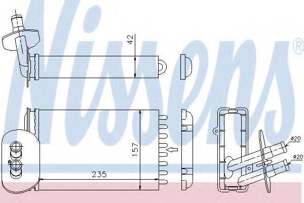 Теплообмінник, опалення салону NISSENS 73977