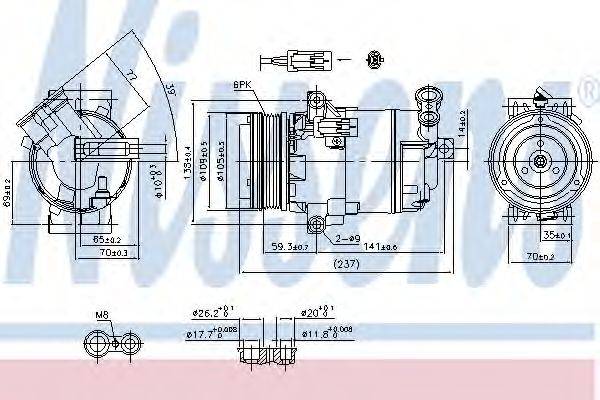 Компресор, кондиціонер NISSENS 890006