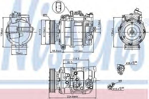 Компресор, кондиціонер NISSENS 89091