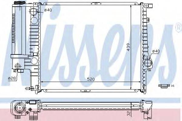 Радіатор, охолодження двигуна NISSENS 60743A