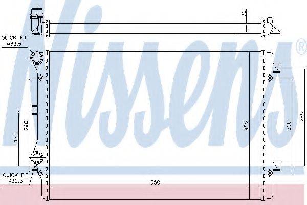 Радіатор, охолодження двигуна NISSENS 65279A