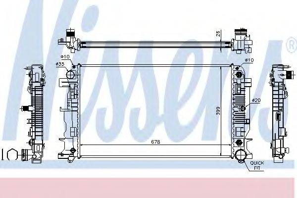 Радіатор, охолодження двигуна NISSENS 67157A