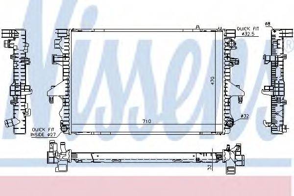 Радіатор, охолодження двигуна NISSENS 65283A