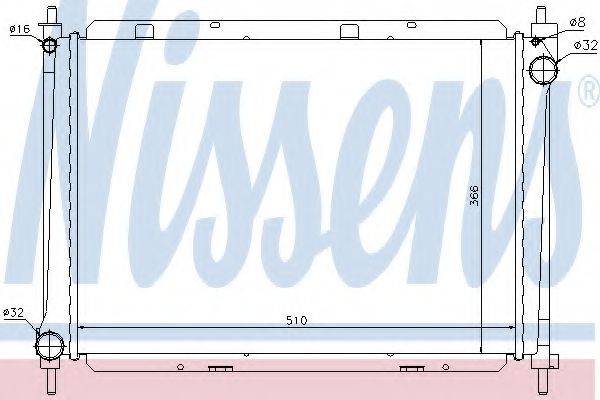Радіатор, охолодження двигуна NISSENS 68722