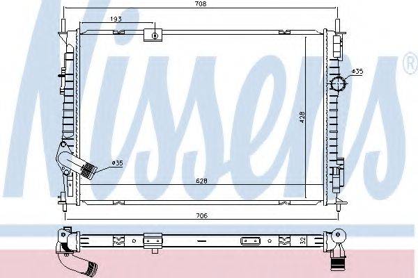 Радіатор, охолодження двигуна NISSENS 68733
