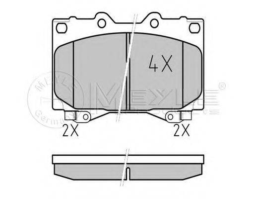 Комплект гальмівних колодок, дискове гальмо MEYLE 025 235 2415/W