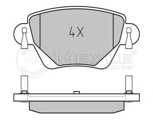 Комплект гальмівних колодок, дискове гальмо MEYLE 025 235 5717