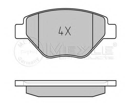 Комплект гальмівних колодок, дискове гальмо MEYLE 025 239 3418