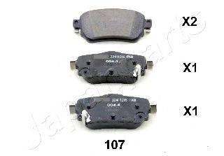 Комплект гальмівних колодок, дискове гальмо JAPANPARTS PP-107AF