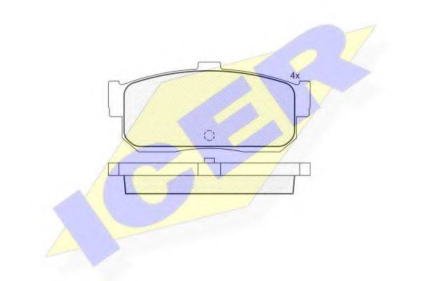 Комплект гальмівних колодок, дискове гальмо ICER 140876