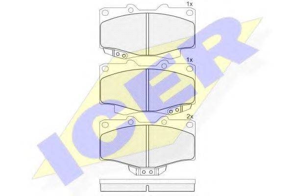 Комплект гальмівних колодок, дискове гальмо ICER 141007