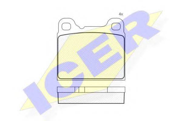 Комплект гальмівних колодок, дискове гальмо ICER 180890