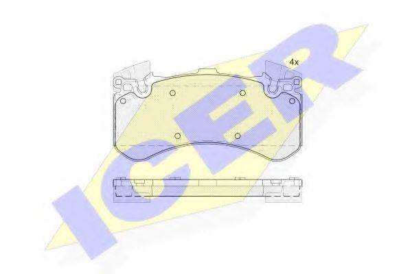 Комплект гальмівних колодок, дискове гальмо ICER 182070