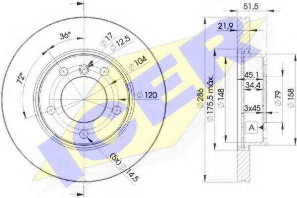 гальмівний диск ICER 78BD0674-2