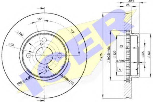 гальмівний диск ICER 78BD2080-2