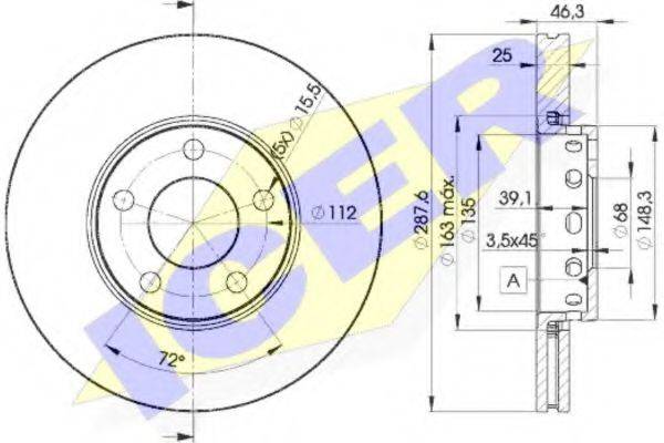 гальмівний диск ICER 78BD4063-2