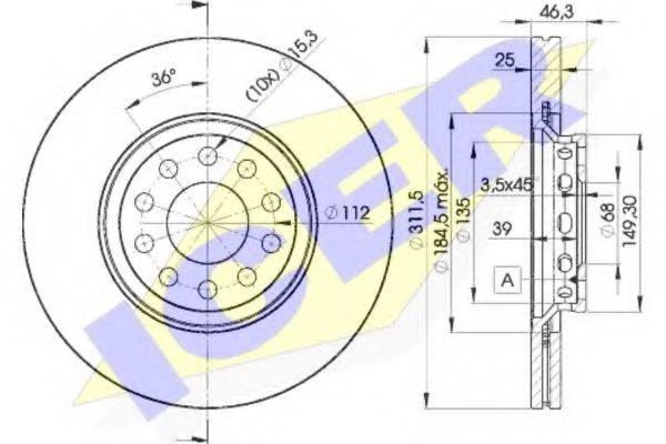 гальмівний диск ICER 78BD4065-2