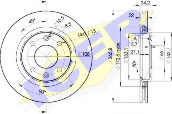 гальмівний диск ICER 78BD4750-2