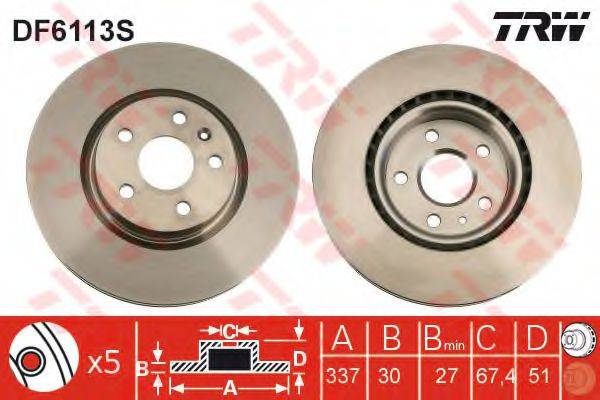 гальмівний диск TRW DF6113S