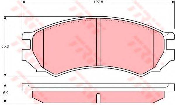 Комплект гальмівних колодок, дискове гальмо TRW GDB1005