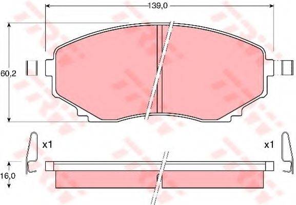 Комплект гальмівних колодок, дискове гальмо TRW GDB1177