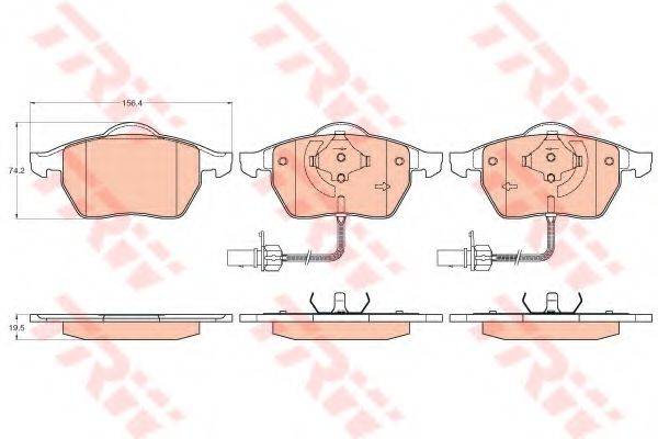 Комплект гальмівних колодок, дискове гальмо TRW GDB1307