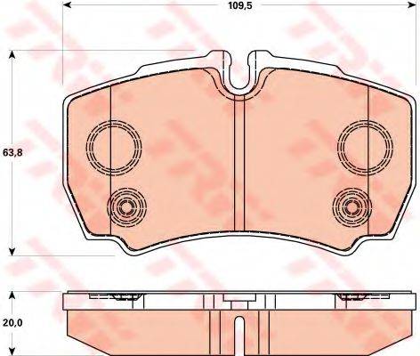 Комплект гальмівних колодок, дискове гальмо TRW GDB1901