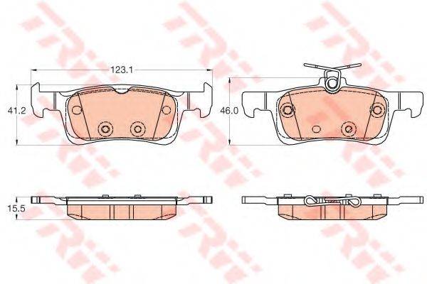 Комплект гальмівних колодок, дискове гальмо TRW GDB2037