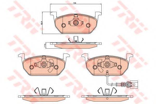 Комплект гальмівних колодок, дискове гальмо TRW GDB2080