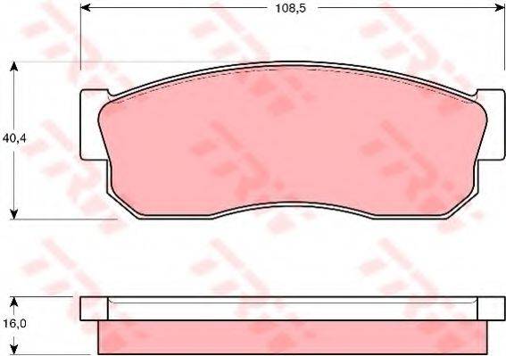 Комплект гальмівних колодок, дискове гальмо TRW GDB288