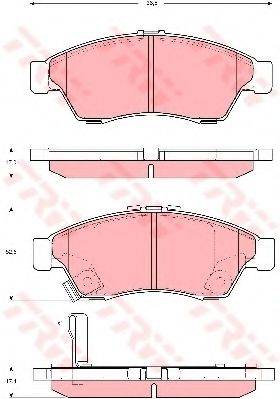 Комплект гальмівних колодок, дискове гальмо TRW GDB3290