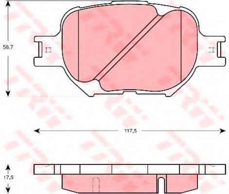 Комплект гальмівних колодок, дискове гальмо TRW GDB3316