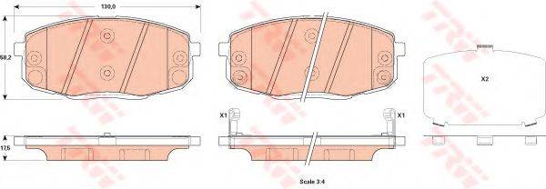 Комплект гальмівних колодок, дискове гальмо TRW GDB3523