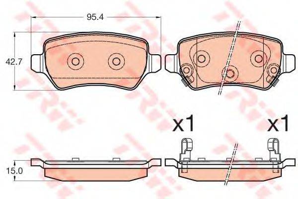 Комплект гальмівних колодок, дискове гальмо TRW GDB3585